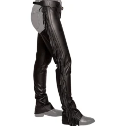 Chaps, Longchaps, Kunstlederchaps, mit Fransen