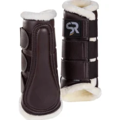 Dressurgamaschen Leder, Fellgamaschen, 2er Set