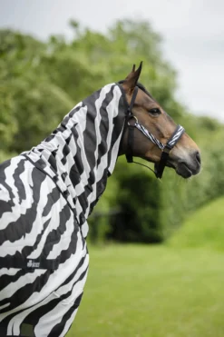 Fliegendecke Buzz-Off Zebra Full-Neck, mit festem Halsteil, UV-Schutz