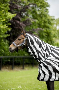 Fliegendecke Buzz-Off Zebra Full-Neck, mit festem Halsteil, UV-Schutz