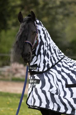 Fliegendecke Buzz-Off Zebra & Neck, mit abnehmbarem Halsteil, UV-Schutz