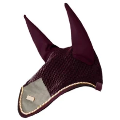 Fliegenhaube Crystal Merlot Gold, Fliegenmütze, Fliegenohren