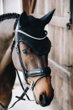 Fliegenhaube Wellington Glitterband, Fliegenmütze, Fliegenohren, glitzer