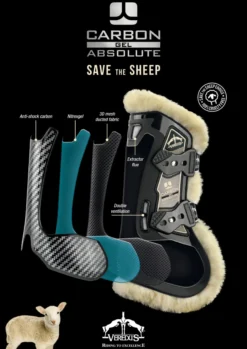 Gamaschen Carbon Gel Absolute Save The Sheep, mit Kunstfell