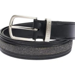 Gürtel Crystal Insert Belt, Reitgürtel, Leder, Glitzer