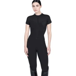 Jumpsuit Damen Air-Tech, Reitjumpsuit, Vollbesatz, Full-Grip, kurzarm
