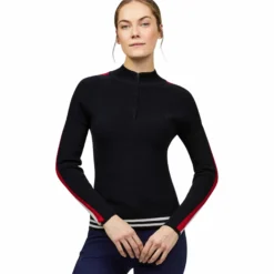 Pullover Damen Carol 1/4 Zip HW25, Sweatshirt, Strickpullover
