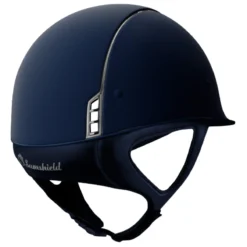 Reithelm Classic Shadowmatt, Trim Titanium, Blason Black Chrome, mit Dressurausschnitt