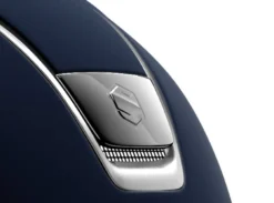 Reithelm Classic Shadowmatt, Trim Titanium, Blason Black Chrome, mit Dressurausschnitt