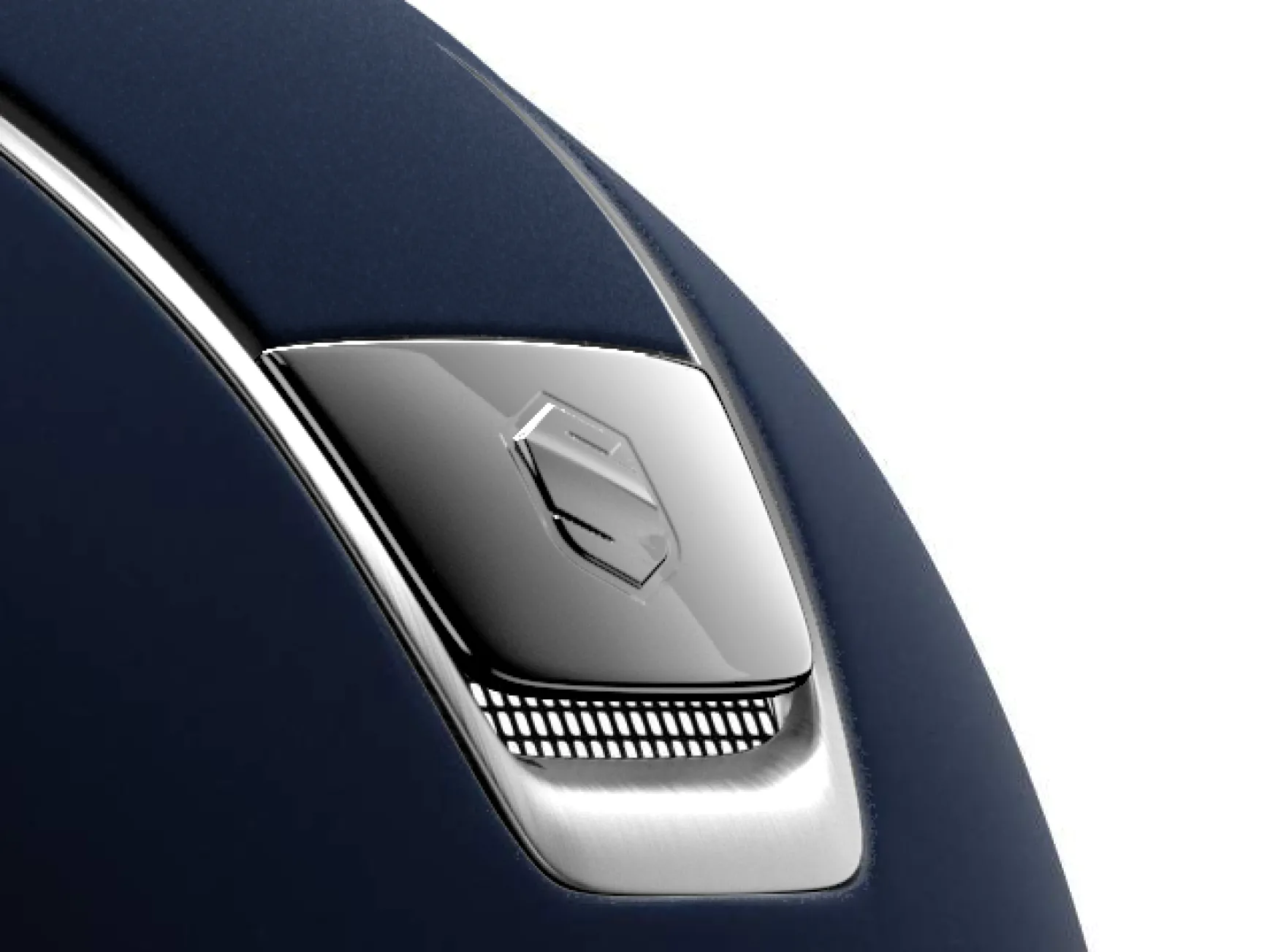 Reithelm Classic Shadowmatt, Trim Titanium, Blason Black Chrome, mit Dressurausschnitt