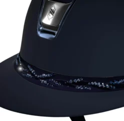 Reithelm MS 2.0 SM,Top + FB Flower Swarovski, Trim Metallic Navy, Blason Chrome