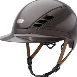 Reithelm Signiture Airluxe Pure Long Visor mit Hellbraunen Kinnriemen