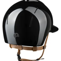 Reithelm Smart NOVA Metal Polish Star mit Polo-Schirm mit Beigen Kinnriemen