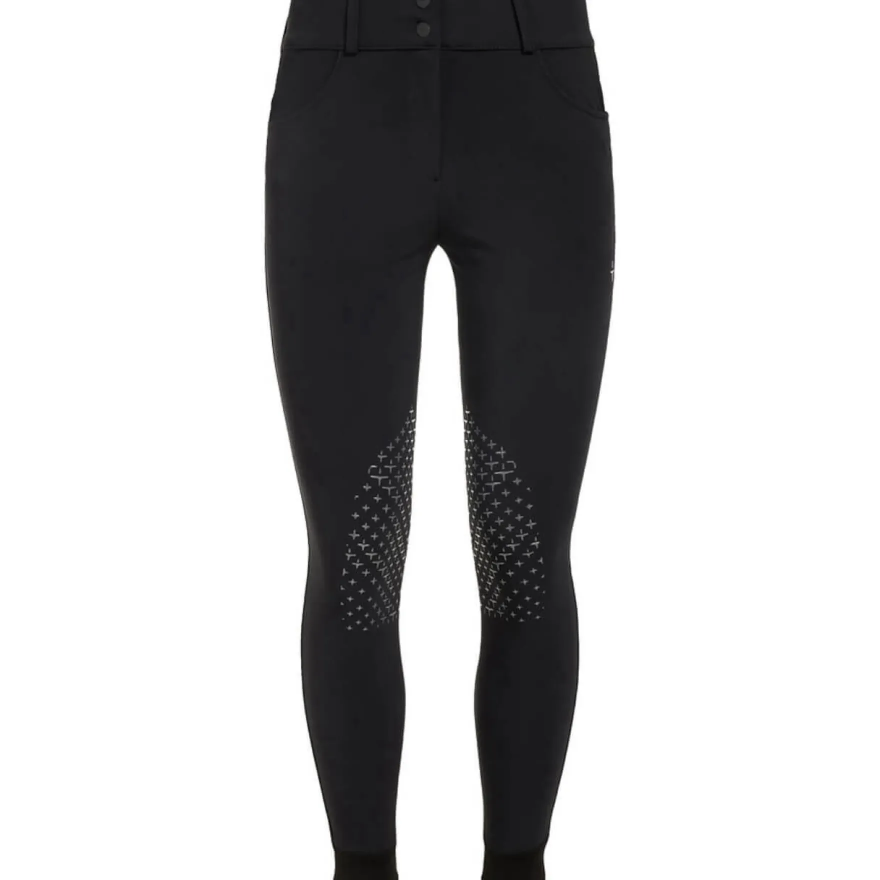 Reithose Damen Athl High Waist Breeches, Kniebesatz, Knee-Grip