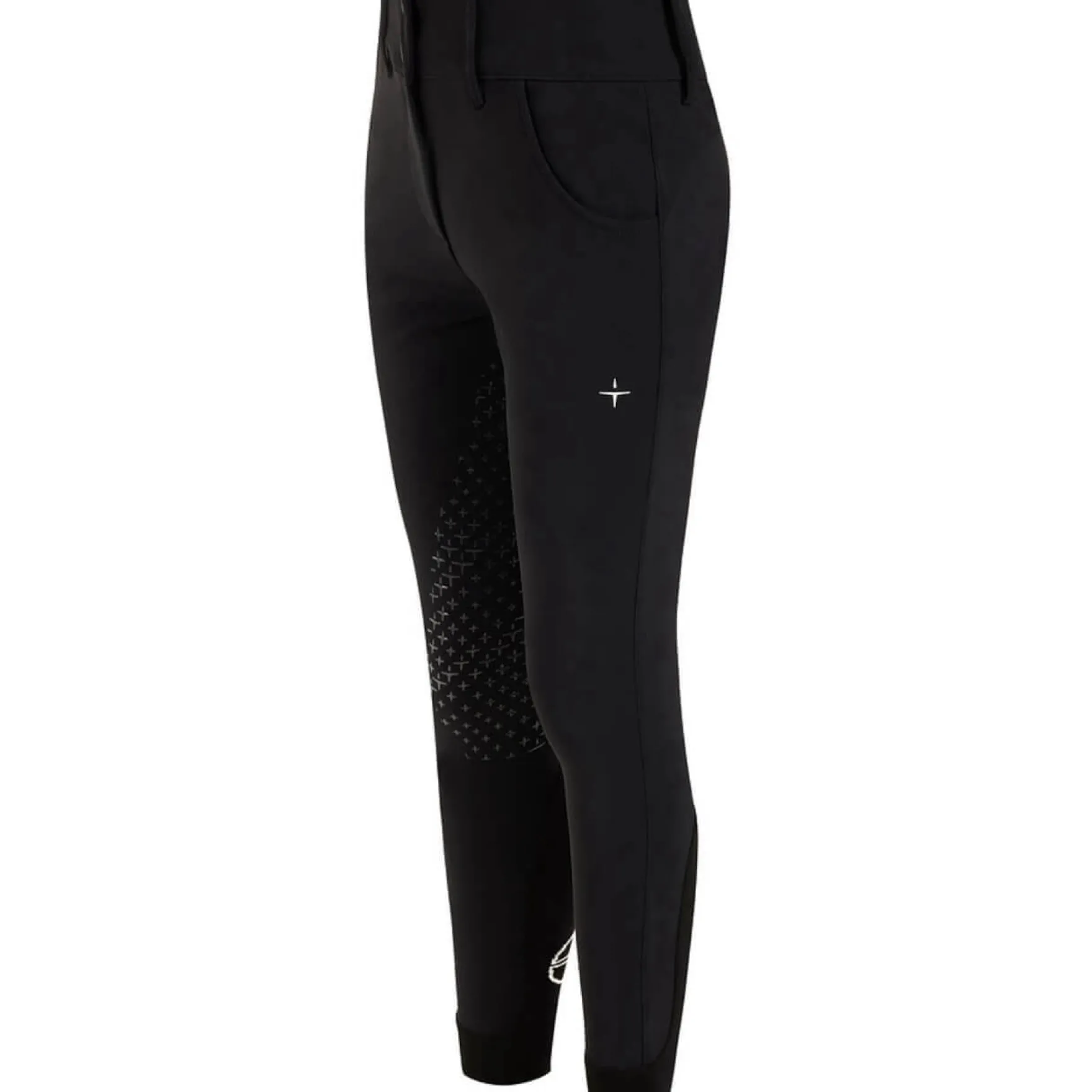 Reithose Damen Athl High Waist Breeches, Kniebesatz, Knee-Grip