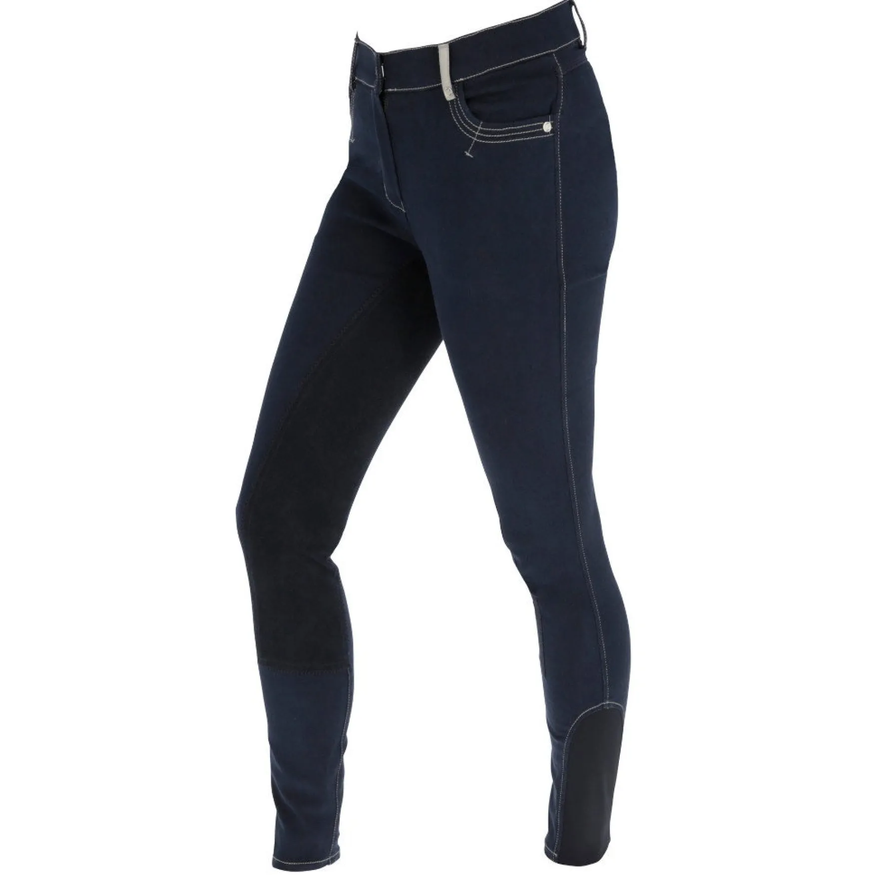 Reithose Damen Basic Plus LS, Vollbesatz, Lederbesatz, Kunstleder