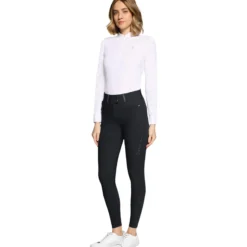 Reithose Damen Claranova FS26, Vollbesatz, Full-Grip, High Waist, UV-Schutz