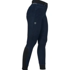 Reithose Damen Denim Fabric FS26, Kniebesatz, Knee-Grip