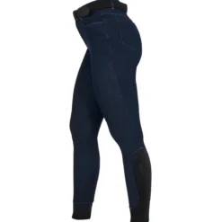 Reithose Damen Denim Fabric FS26, Kniebesatz, Knee-Grip
