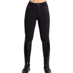 Reithose Damen Geo, Vollbesatz, Full-Grip, High Waist
