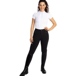 Reithose Damen Geo, Vollbesatz, Full-Grip, High Waist