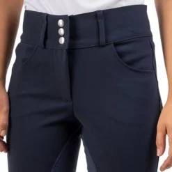 Reithose Damen High Waist Full Suede Seat FS22, Vollbesatz, Lederbesatz