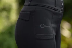 Reithose Damen High Waist, Vollbesatz, Full-Grip