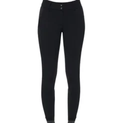 Reithose Damen RS Breeches High Waist, Kniebesatz, integrierter Grip