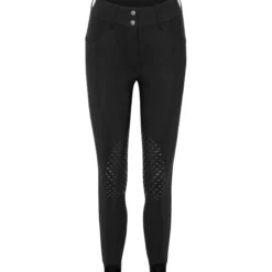 Reithose Damen Star Cut High Waist Breeches, Kniebesatz, Knee-Grip