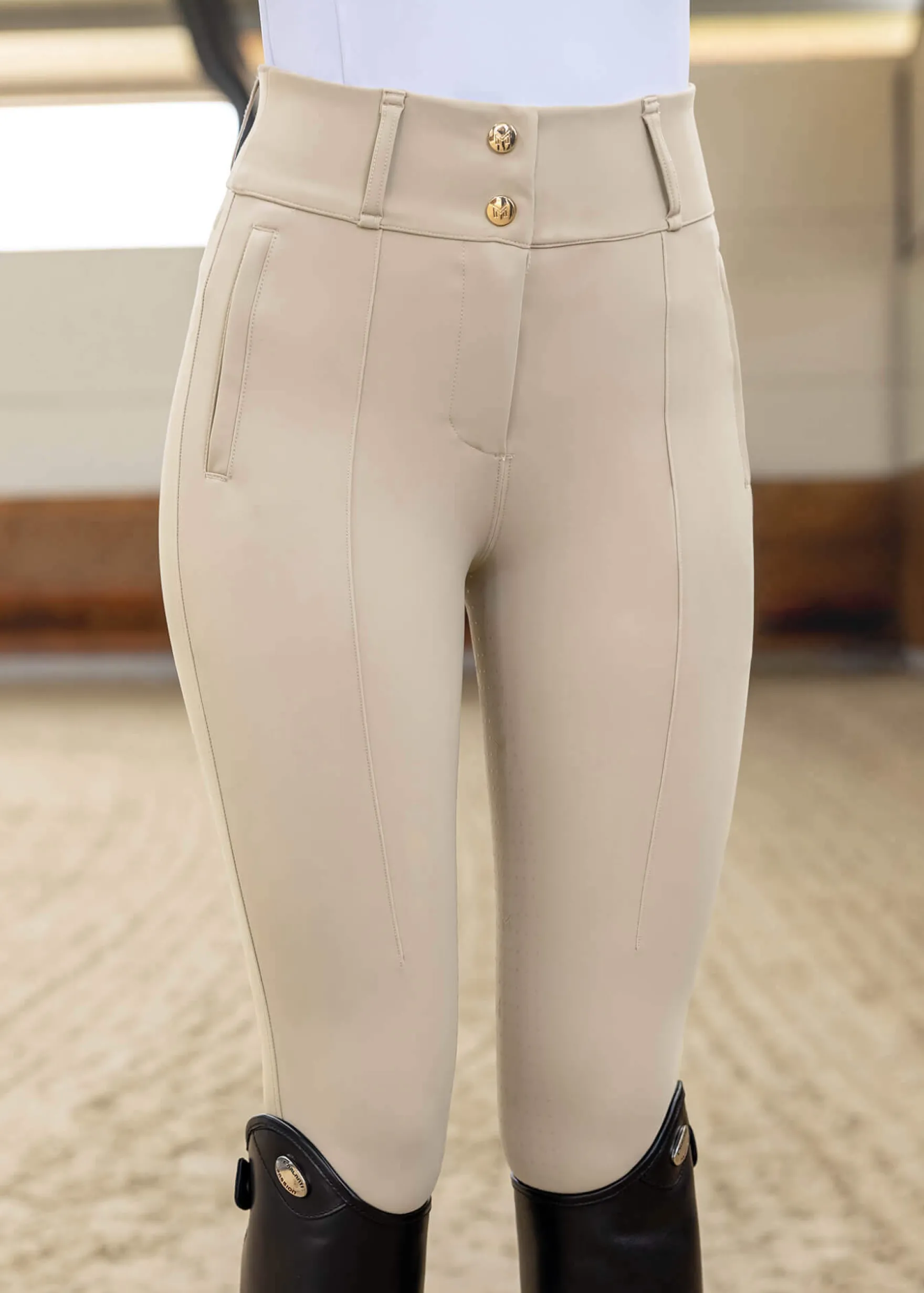 Reithose Damen Winter Honour, Vollbesatz, Full-Grip, Winterreithose