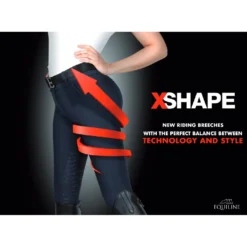 Reithose Damen X-Shape, Kniebesatz, Knee-Grip
