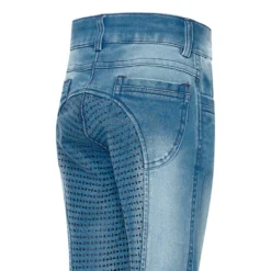 Reithose Kinder IRHDonny HW25, Vollbesatz, Jeansreithose