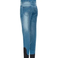 Reithose Kinder IRHDonny HW25, Vollbesatz, Jeansreithose