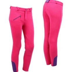 Reithose Kinder Junior, Kniebesatz, Stoff