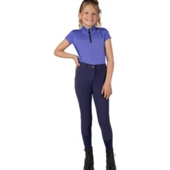 Reithose Kinder Nyomi, Sommerreithose, Teilbesatz, Half-Grip, wasserabweisend