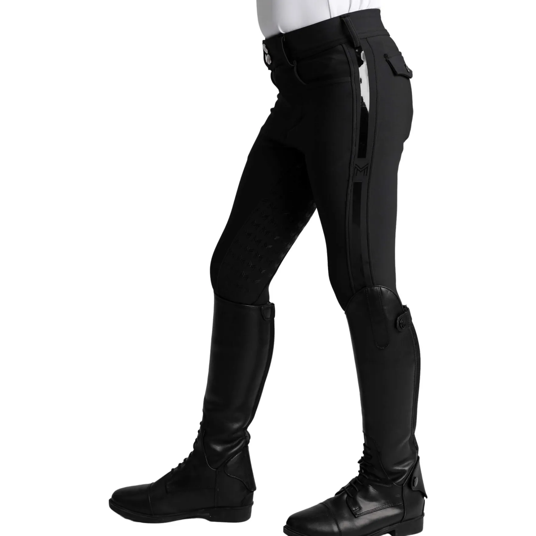 Reithose Kinder YR Reflection, Vollbesatz, Full-Grip
