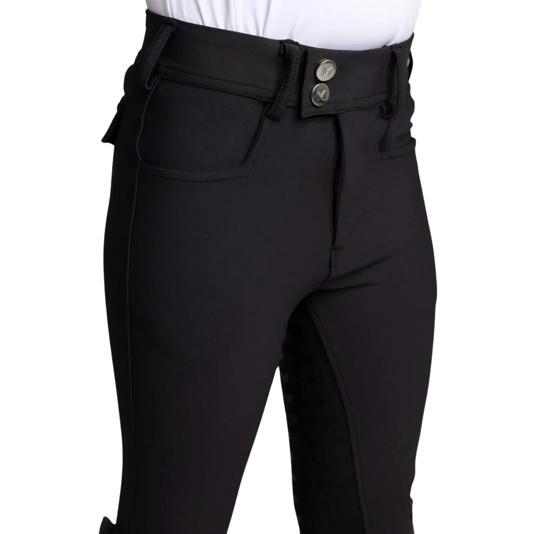 Reithose Kinder YR Reflection, Vollbesatz, Full-Grip
