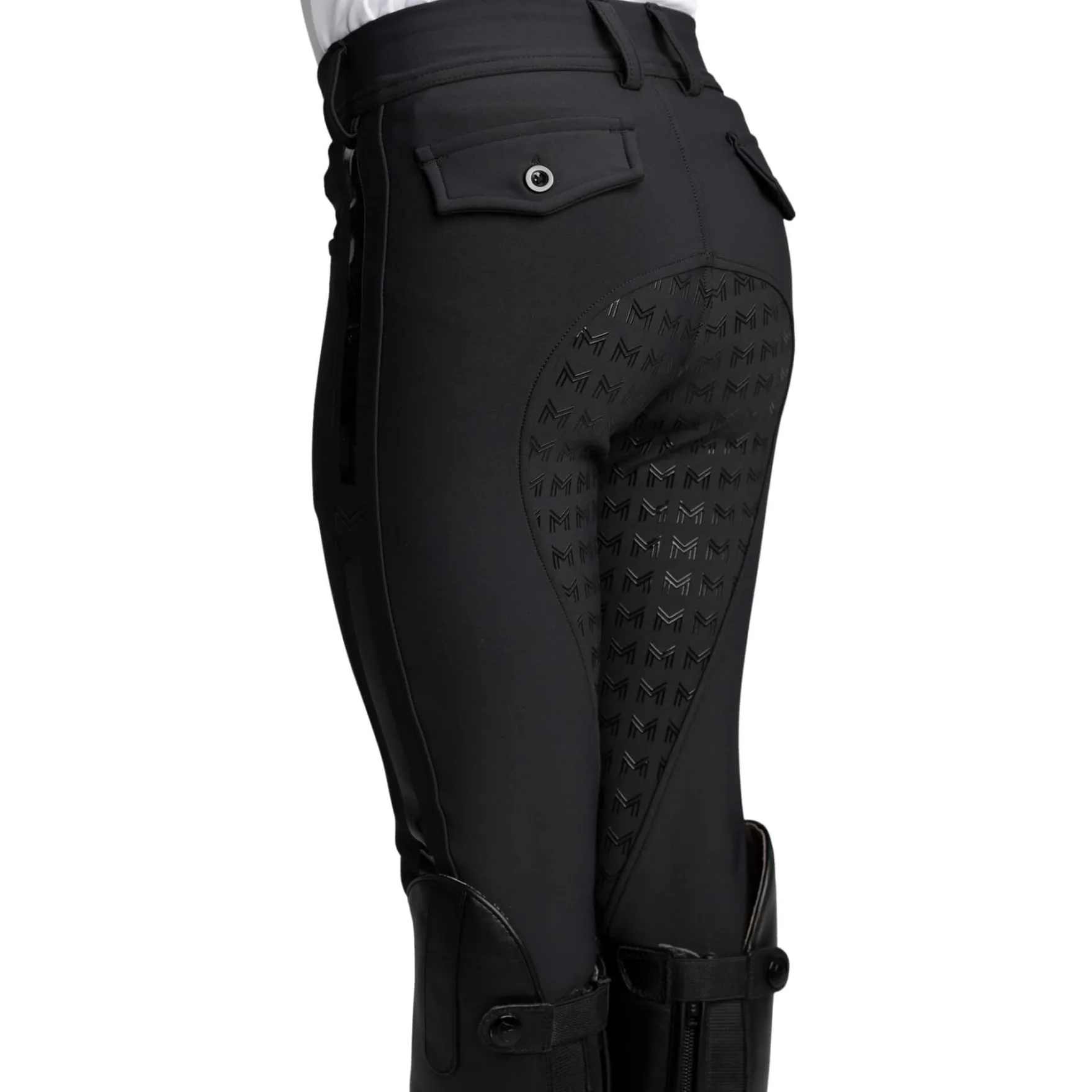 Reithose Kinder YR Reflection, Vollbesatz, Full-Grip