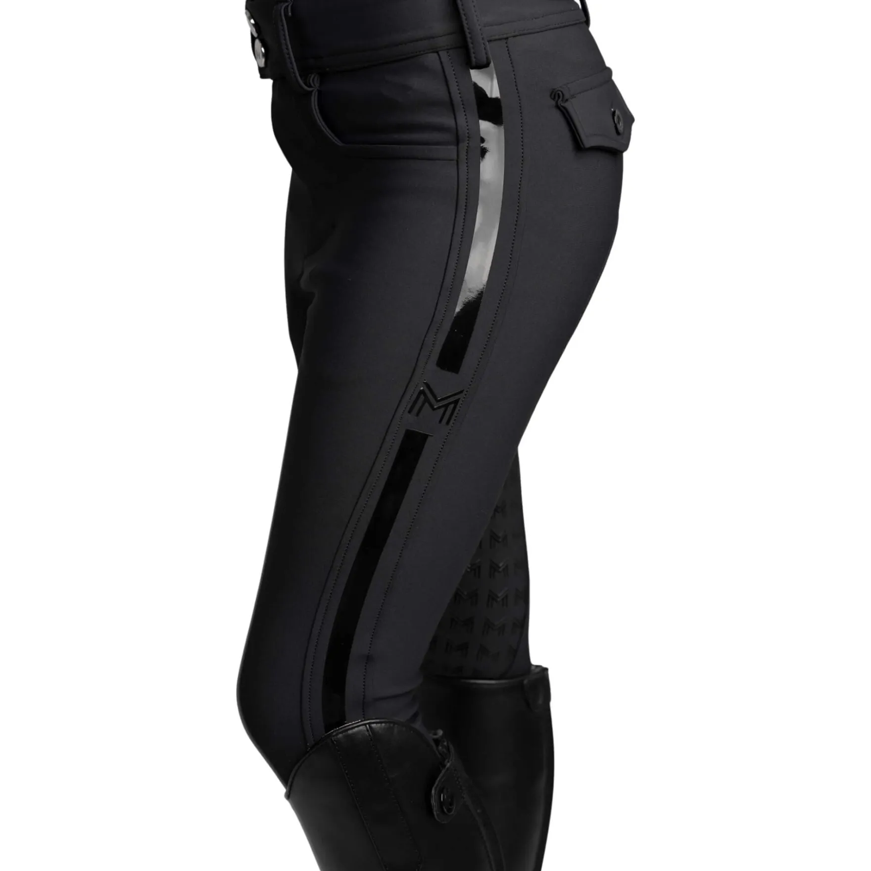 Reithose Kinder YR Reflection, Vollbesatz, Full-Grip