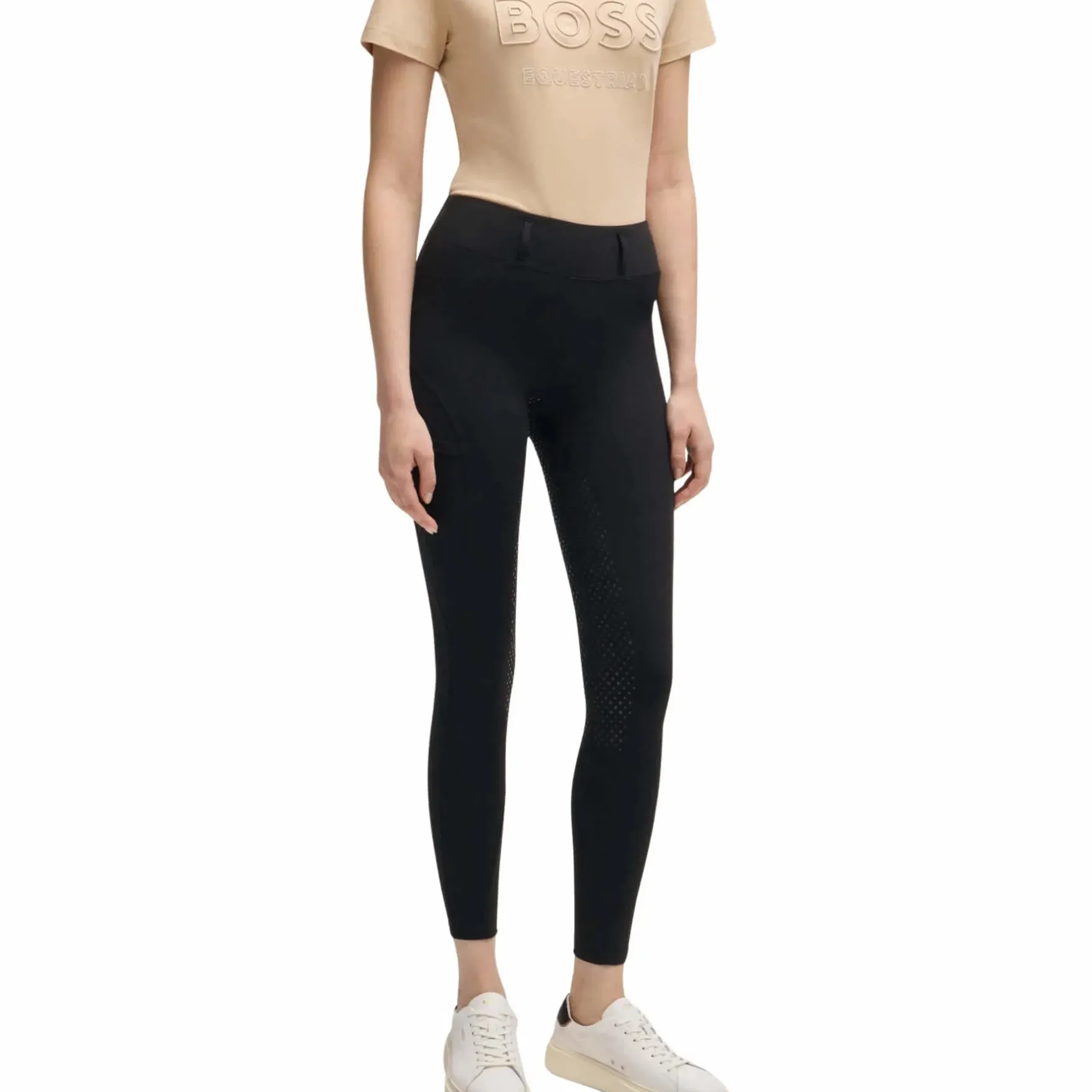 Reitleggings Damen Hybrid, High Waist, Vollbesatz, Full-Grip