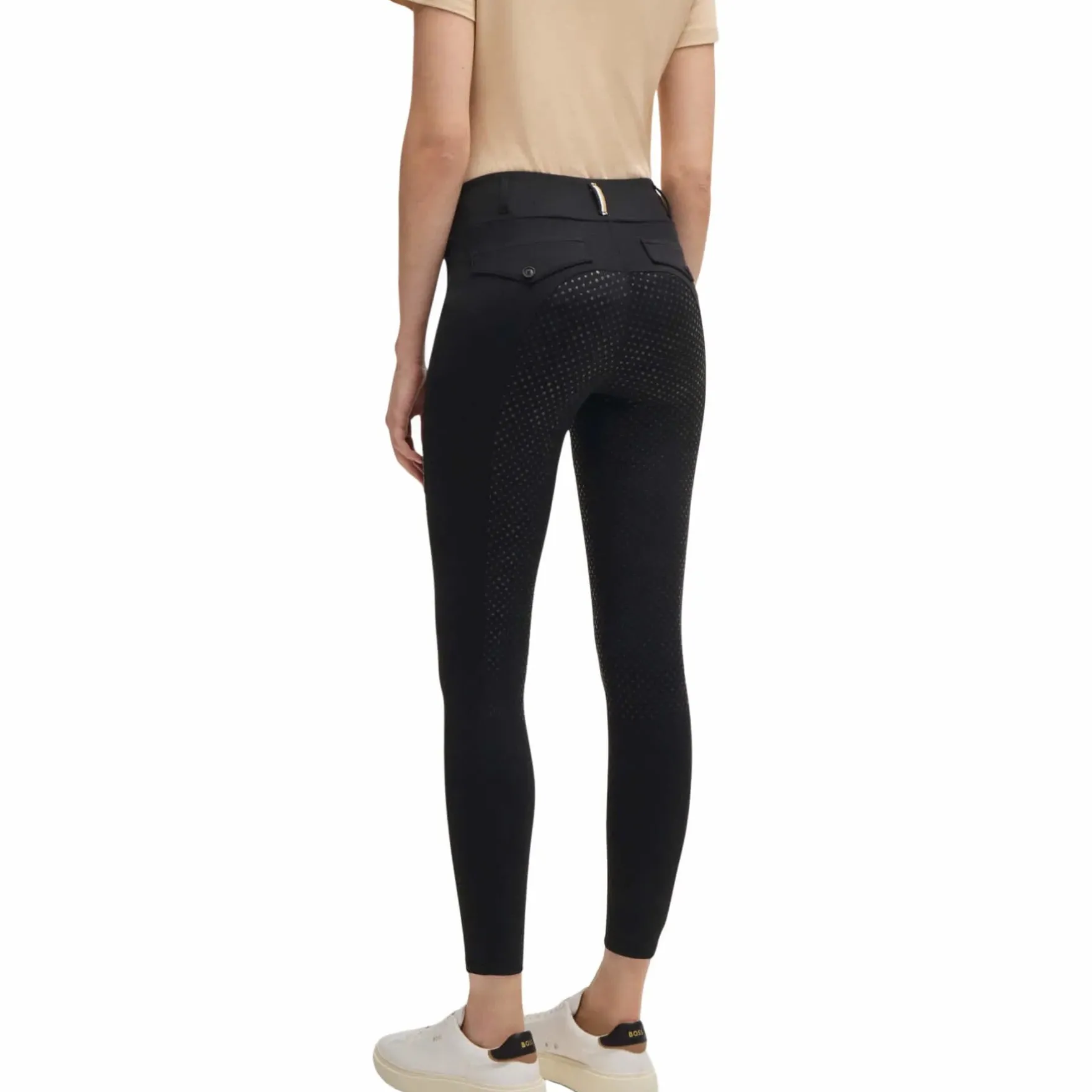 Reitleggings Damen Hybrid, High Waist, Vollbesatz, Full-Grip