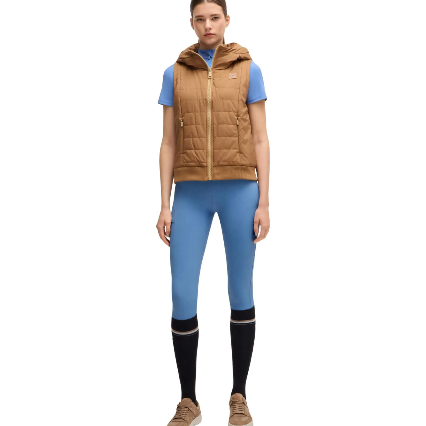 Reitleggings Damen Hybrid HW25, High Waist, Vollbesatz, Full-Grip