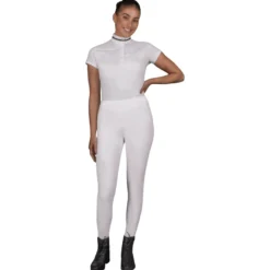 Reitleggings Damen Kae, Turnierreitleggings, Teilbesatz, Half-Grip