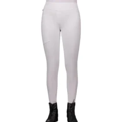 Reitleggings Damen Kae, Turnierreitleggings, Teilbesatz, Half-Grip