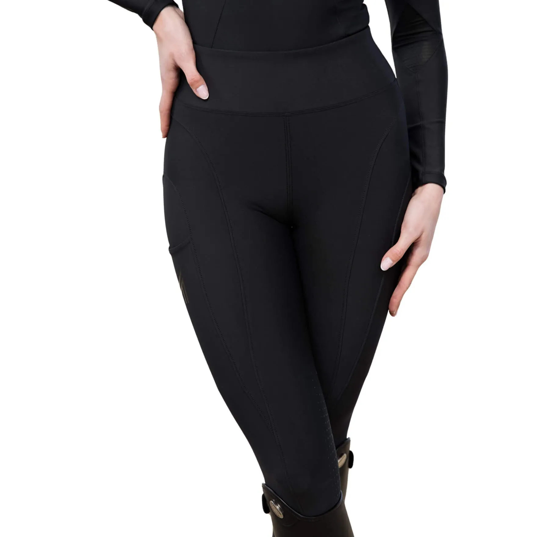 Reitleggings Damen Outline, Vollbesatz, Full-Grip