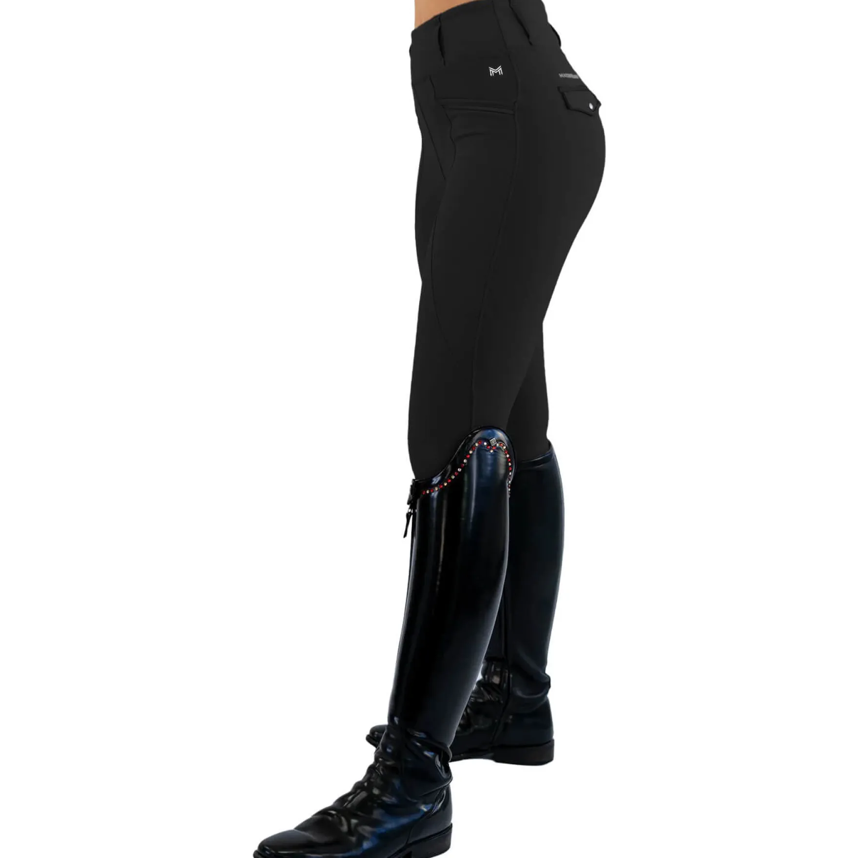 Reitleggings Damen Pro, Kniebesatz, Knee-Grip