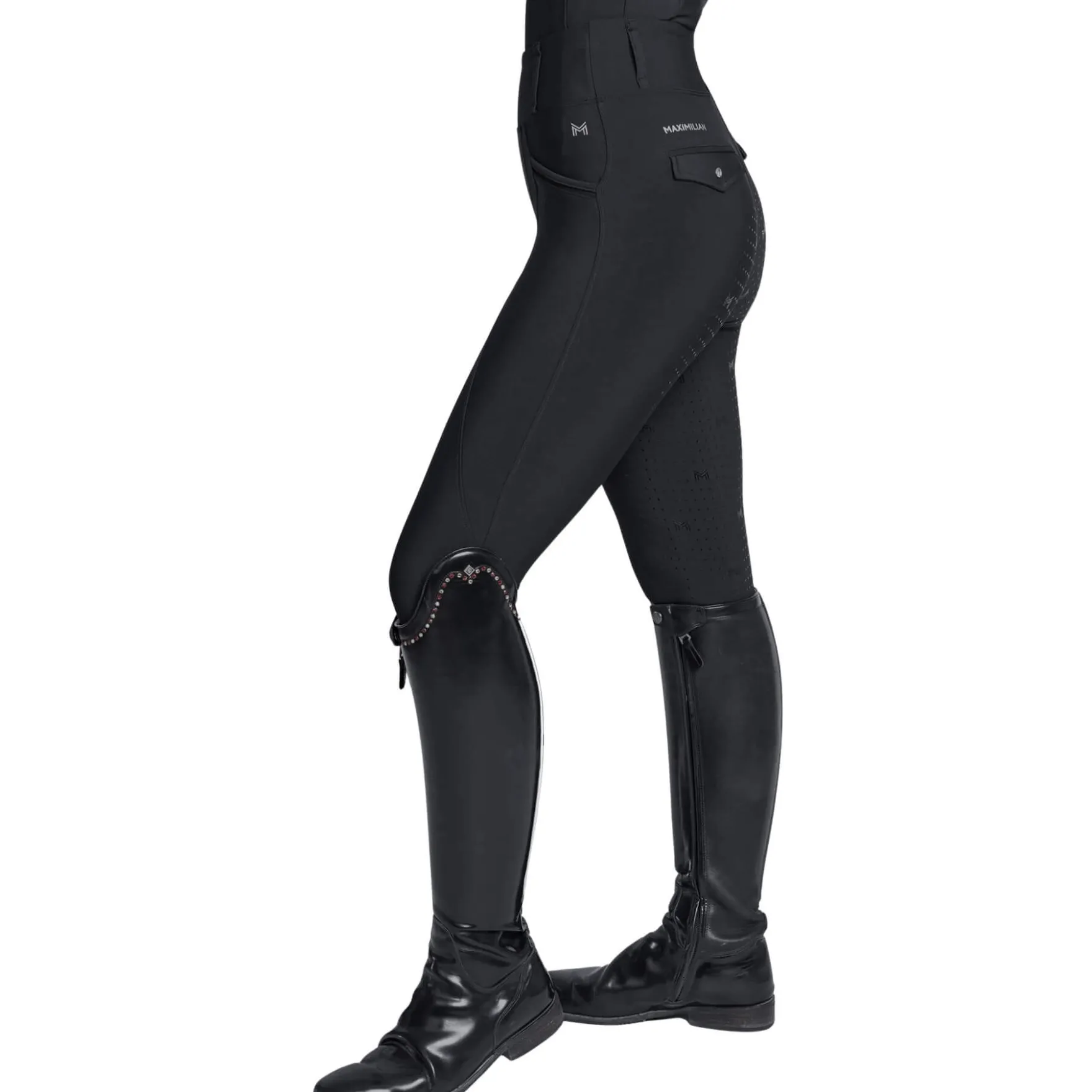 Reitleggings Damen Pro, Vollbesatz, Full-Grip, High Waist