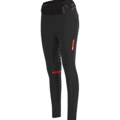 Reitleggings Damen Reggings R1 High Waist Winter, Kniebesatz, Knee-Grip