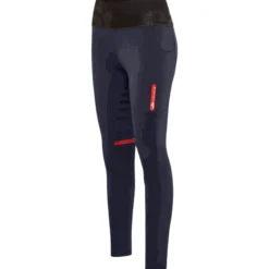 Reitleggings Damen Reggings R1 High Waist Sparkle Mid Season, Kniebesatz, Knee-Grip