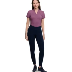 Reitleggings Damen Simone Cross Over FS26, Teilbesatz, Half-Grip